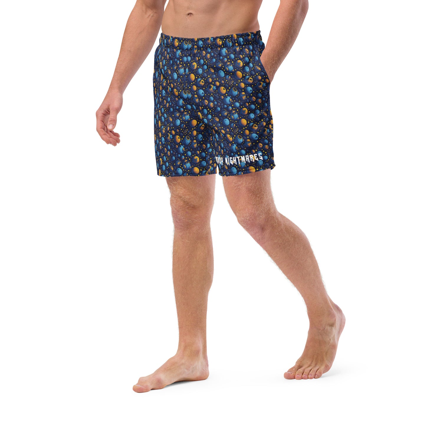 Planets and Drones Men's swim trunks